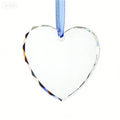 Small Bridge Blank Glass Christmas Tree Hanging Ornament Heart Shape Glass Pendant for UV Printing Round Pendant Home Decoration