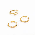 High End 18K PVD Gold Plated Bead Ease Stress Open Ring Stainless Steel Women Rings Tarnish Free Jewelry