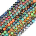 Wholesale 8mm round Japser Stone Beads Colorful Dye Sea Sediment for Jewelry Making DIY