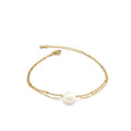Fashion Bijoux En Acier Inoxydable Femme Bracelets Natural Freshwater Pearl Jewelry  Women Stainless Steel Link Chain Bracelet