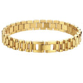 18k Gold Plated Trendy Geometric Couple Bracelet with Stainless Steel Strap Fine Jewelry-Perfect Gift for Party Occasions