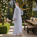 Islamic Organza Fashionable Islamic Clothing Front Open Abaya Unique Sleeve Part Cardigan Abaya Women Muslim Dress for Summer