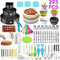 Hot Selling 393 Pcs Cake Decorating Supplies Cupcake Dessert Decorate Kit Icing Baking Pastry Tools Molds Set