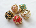 22mm Flower Ball Locket for Aroma Perfume Cage Locket Plated Brass Pendant Oil Dripping Flower