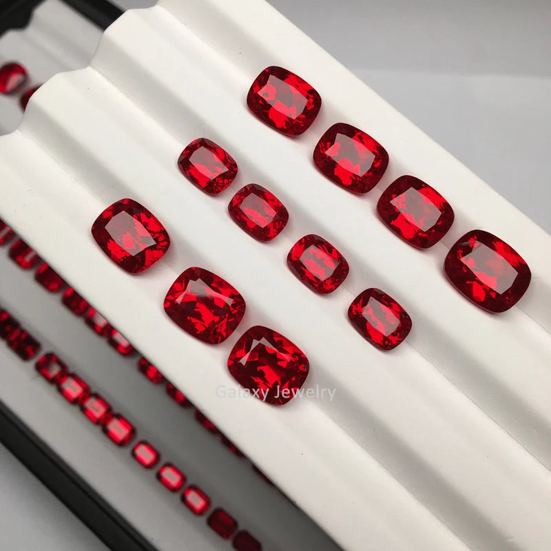 Lab Made Elongated Cushion Cut Pigeon Blood Ruby Stone Gemstone Price Per Gram Synthetic Ruby for Woman Jewelry