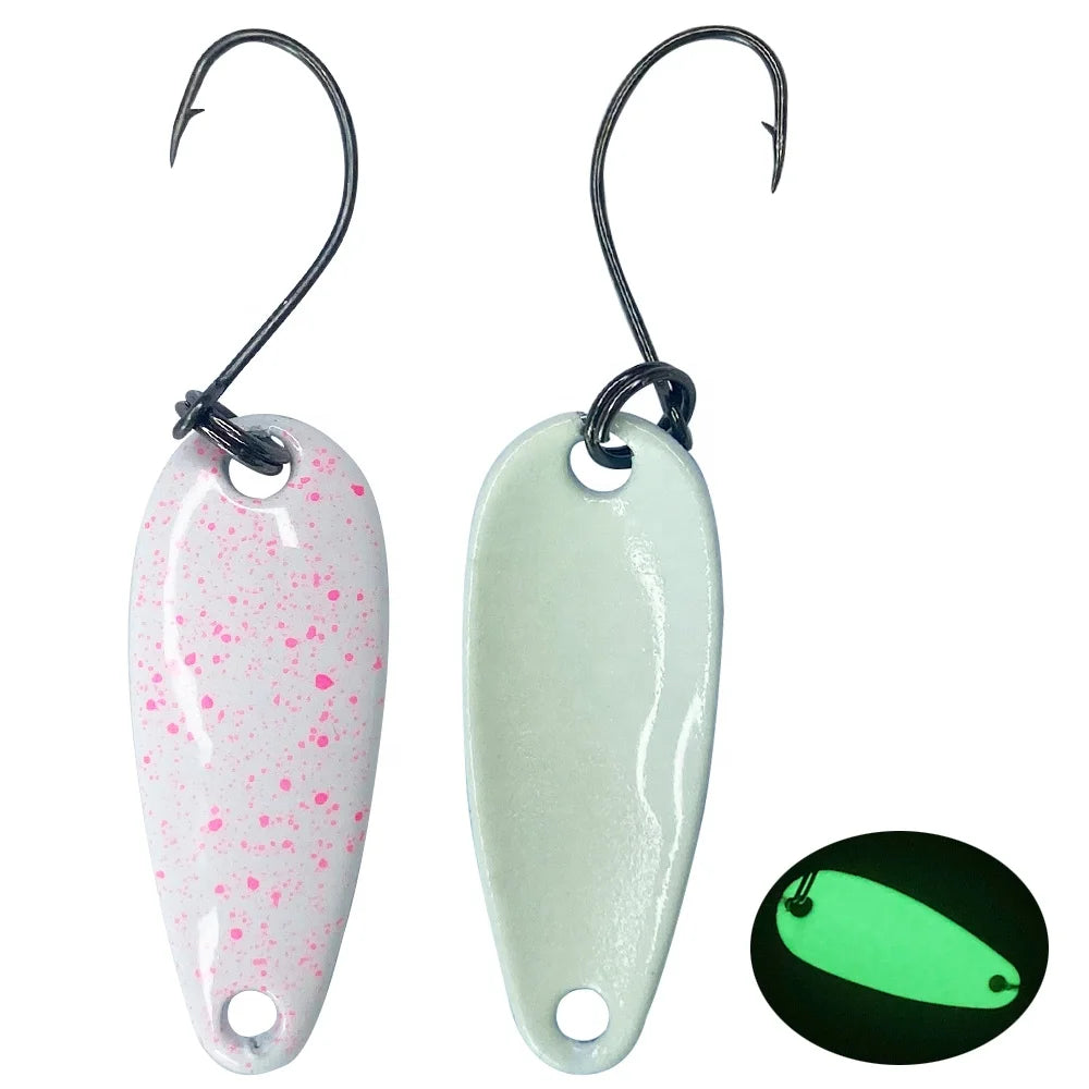 Newbility Hot Sale UV Luminous Printed Copper 3cm 3g Fishing Spoon Lure for Freshwater & Saltwater Trout