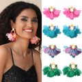 New Fashion Creative U-shaped Earrings Jewelry Handmade Seed Beads Personality Design Sense Cloth Tassel Earrings for Women