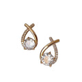 2022 New 925 Silver Cross-Zircon Stud Earrings Trendy Korean Internet Red Needle Studs for Wedding or Gift
