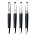Luxury Litchi Grain Leather Pen Custom Logo High End Elegant Soft PU Leather Metal Ball Pen