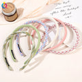 QIYUE Checkered Pattern Headbands Thin Hair Band Hoop Loop Women Hair Accessories