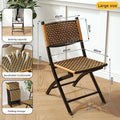Sturdy Modern Folding Chair Comfortable Backrest Single-Person Steel Bamboo Frame Home Balcony Living Hotel School