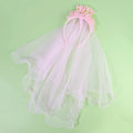 CN Princess Fashion Sweet Solid Color 2 Colors Polyester Mesh Glitter Hairband 5.3Inch Happy Birthday Girls Party Accessories