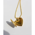 High-End Korean Necklace Temperament Light Luxury Fashion Red Peach Heart Solid Gold Necklace /