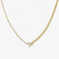 LOZRUNVE 925 Sterling Silver Pave CZ Rectangle Paperclip Chain Curb Necklace