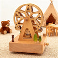 Logo Engrave Beech Wood Music Box Carousel Horse Ballet Ferris Wheel Various Styles Melody for Present Tabletop Decoration