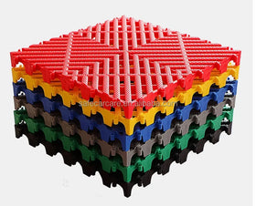 2cm Thick 40x40cm PP Garage Floor Tiles Click Interlocking Anti-Slip Indoor Workshop Tiles