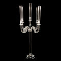 Wedding Table Tall 5 arms Crystal Candelabra with Glass Tube MH-Z0189