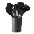 Hot Sale Black Color Wooden Handle Utensils Household Silicone Kitchen Accessories Kitchenware Durable Cooking Tools Set