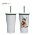 Prosub Sublimation Double Wall 15oz Coffee Mug Stainless Sublimation Tumblers With Lid and Straw Sublimation Blanks Tumbler Cups