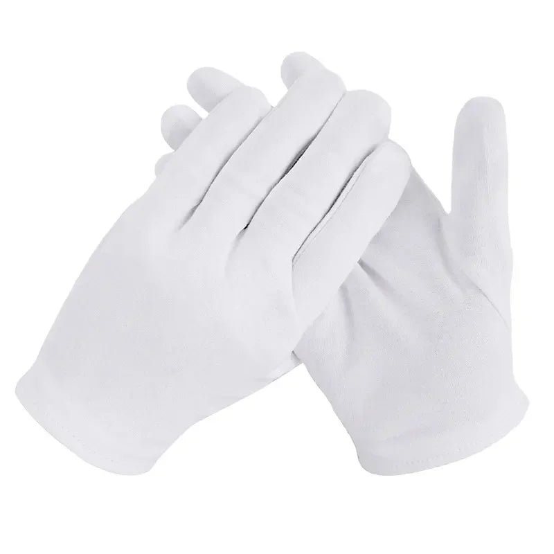 Organic White Cotton Gloves Best Quality Masonic Cotton Etiquette Gloves Plain White Customized