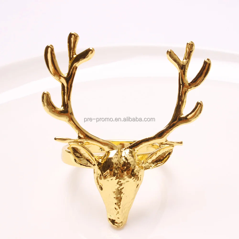 Wholesale Ester Gold Reindeer Head Napkin Ring