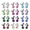 Wholesale 16G Surgical Steel Crystal Cartilage Helix Tragus Ear Stud Earrings Birthstone Gem Lobe Piercing Body Jewelry for