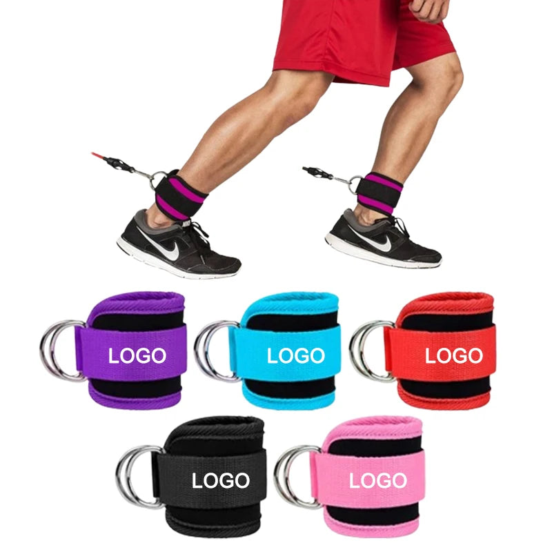 NQ SPORTS Neoprene Padded Weight Workout Support Ankle Cuffs D-ring Adjustable Ankle Straps for Gym Cable Machines Workout Fitness