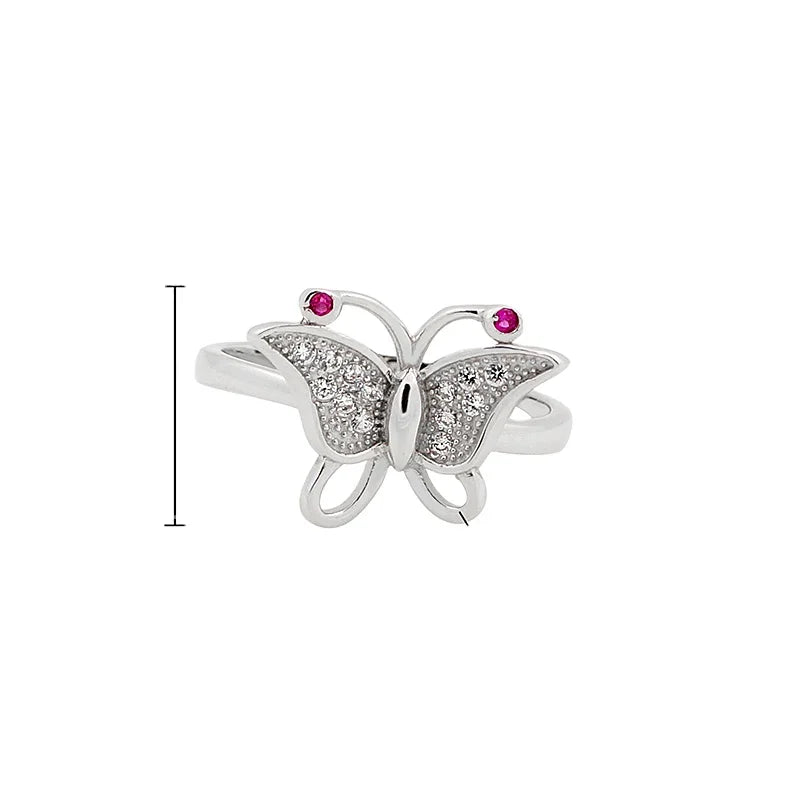 Golden Supplier Jewelry Silver 925 Rings butterfly Rings Jewelry Women 925 Sterling Silver butterfly Ring Design
