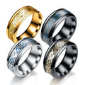 SC Minimalist Black Dragon Rings Wholesale Stainless Steel Rings Golden Silvery Loong Pattern Rings for Men Women