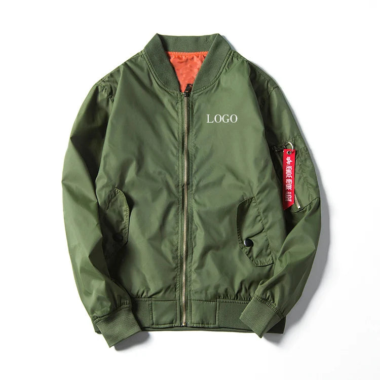 Custom Bomber Jacket Men Spring Outdoor Windbreaker Plus Size Jackets for Men 2021