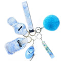 Tiktok Safety Keychain Supply Self Defense Keychain Pom Pom Fur Ball Wristlet Card Grabber Self protection Keychain- 6pcs Set