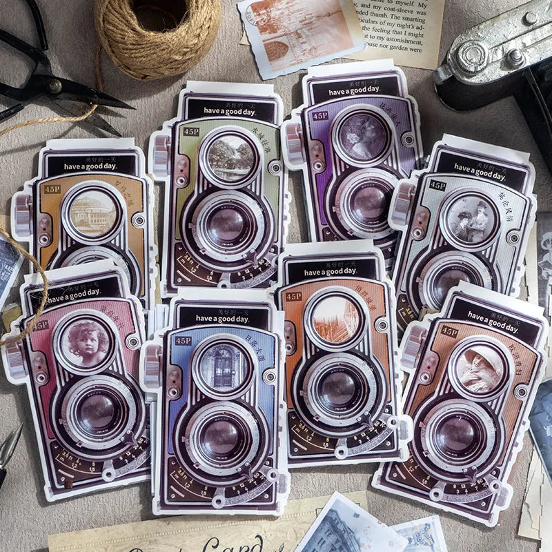 45sheets Per Pack Sticker Package Photo Studio Story Series Vintage Journal DIY Material Decoration Stickers