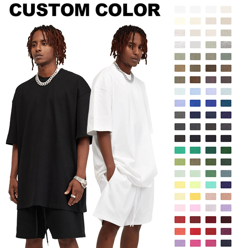 New 2026 Summer Men'S Tracksuit Custom Puff Print Logo Sports Joggers Gym Fitness 2 Piece Men'S Tracksuit Set