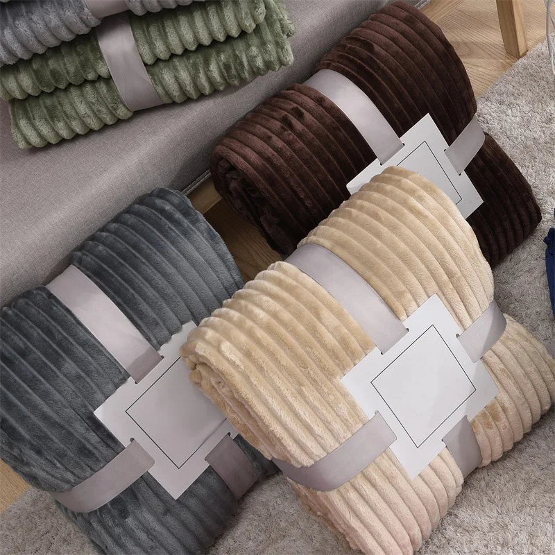 Amity Winter New Solid Color Warm Thickened Yoga Blanket Home Decoration Gift Travel Blanket Custom Flannel Blankets