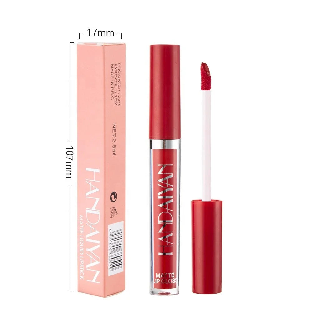 Handaiyan 12colors Liquid Long Lasting Single Lip Gloss Hot Sale 2.5ml Portable Matte Lipgloss for Girl