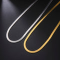 Wholesale Width 2mm--5mm  Stainless Steel Flat Necklace Gold Waterproof Filmy Snake Chain Men Gift Jewelry Various Length