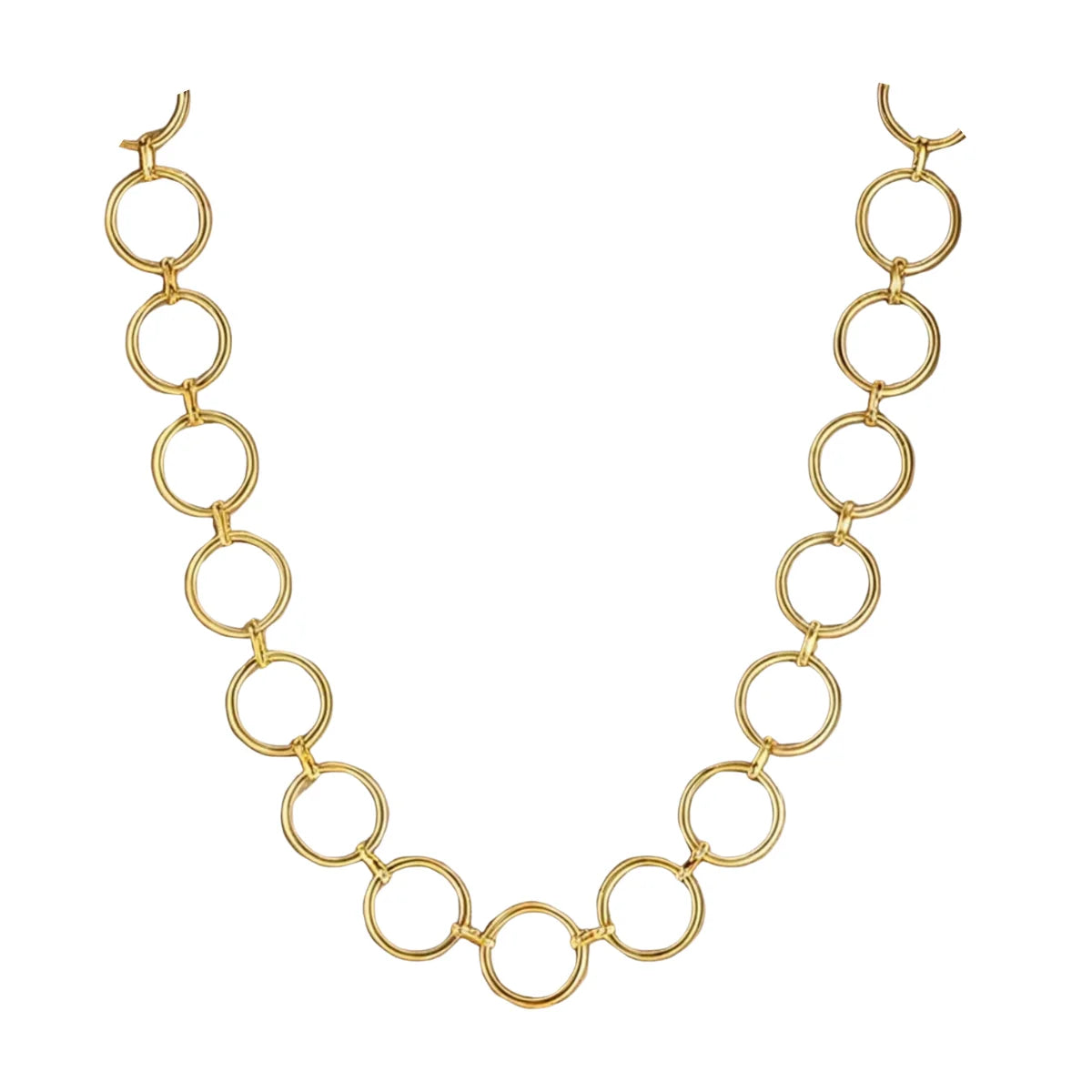 Stainless Steel 18K Gold Plated Chunky Choker Necklace Simple Big Interlocking Linked  Circle Necklace for Women Weddings