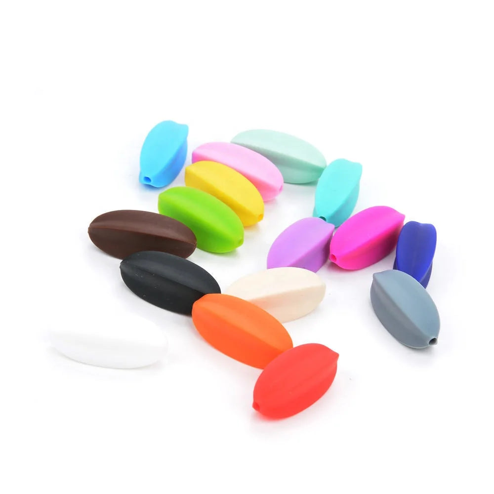 Customized Shape Wholesale Lentils Sunflower Hexagon Letter Bow Tie Butterfly Rose Beads Heart Beehive Rainbow Silicone Beads