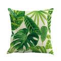 Rainforest Palm Leaves Plants Cushion Cover Green Leaves Throw Pillow Cover Forest Views Pillowcase Square 45X45