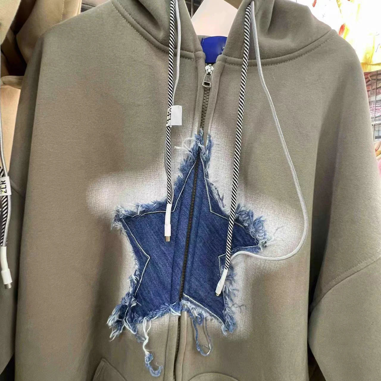 340/360 GSM Custom Printed Cotton Pullover Hoodie Bulk Distressed Acid Wash Men's Patch Embroidery Eco-Friendly Autumn