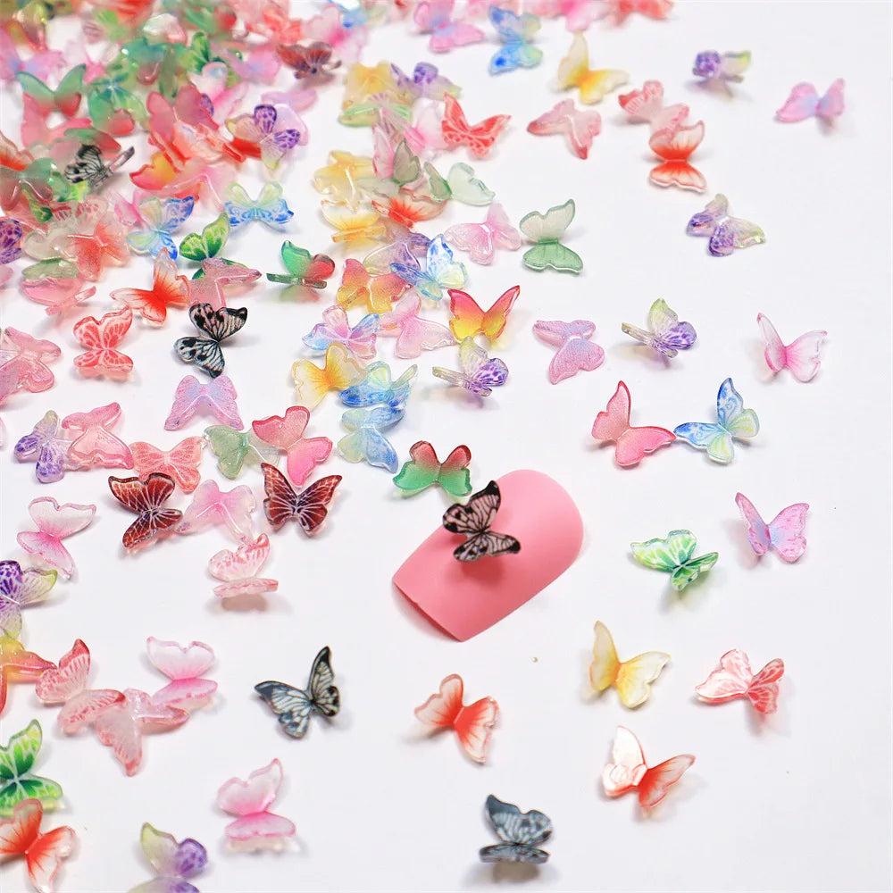 Colorful Plastic Craft Tiny Butterflies Miniatures Landscape Decor Mini Butterflies Figurines Fashion Doll DIY Craft