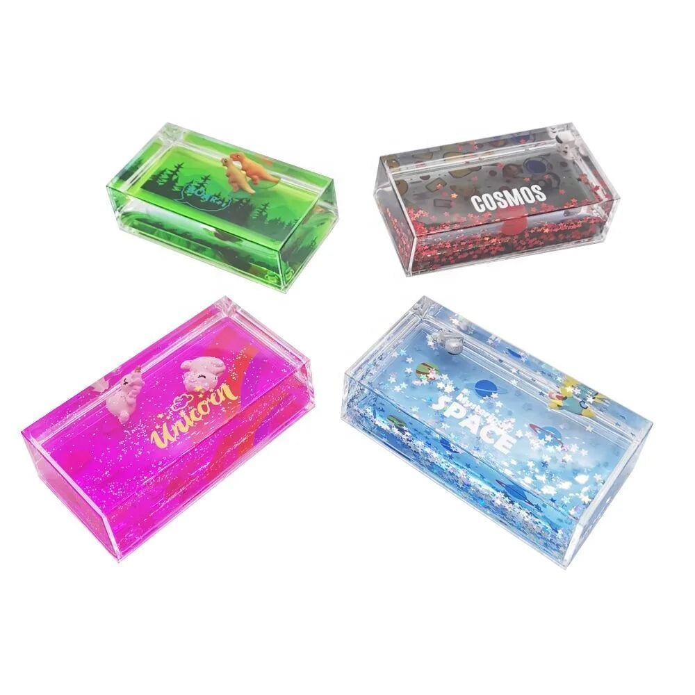 Promotion and Souvenir Gifts Color Liquid Acrylic Oil Paperweight  Cute Customized 3D Floaters Liquid Paper Weight
