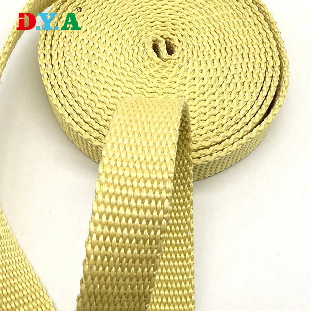 Yellow Aramid Fiber Strap Anti Flame Retardant Tape Fire Proof Webbing for Fire Blanket Welding Blanket Umbrella Industry