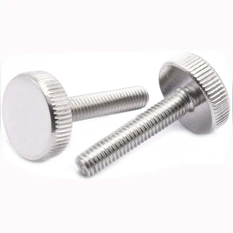 Stainless Steel Flat Head Slotted Knurled Screw Flat Head Knurled Thumb Screws