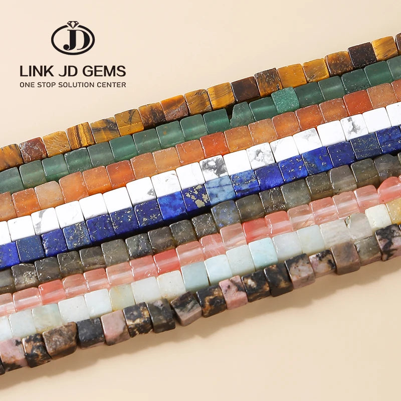 4x4mm Natural Quartz Square Shape Gemstone Loose Beads for Making Necklace and Earring LINK JD GEMS JDXFK03