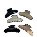 Fashionable Korean High-End Women's Hair Clip Vintage Style Curved Shark Design Black White Decorative Vinegar Grip Made Acetate