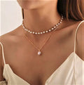 Wholesale Classic Trendy Cheap Price Double Layers Gold Necklace