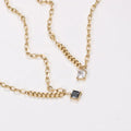 Joolim Classic Link Chain Square Black & White Zirconia Pendant  Stainless Steel Necklace Jewelry Wholesale