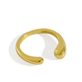 18k Gold or Platinum Plated Waterdrop Open Ring Thumb Finger Band Statement Wrap Rings for Women Girls Men