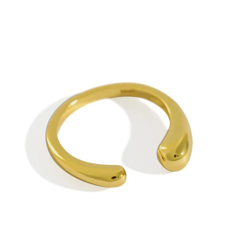 18k Gold or Platinum Plated Waterdrop Open Ring Thumb Finger Band Statement Wrap Rings for Women Girls Men